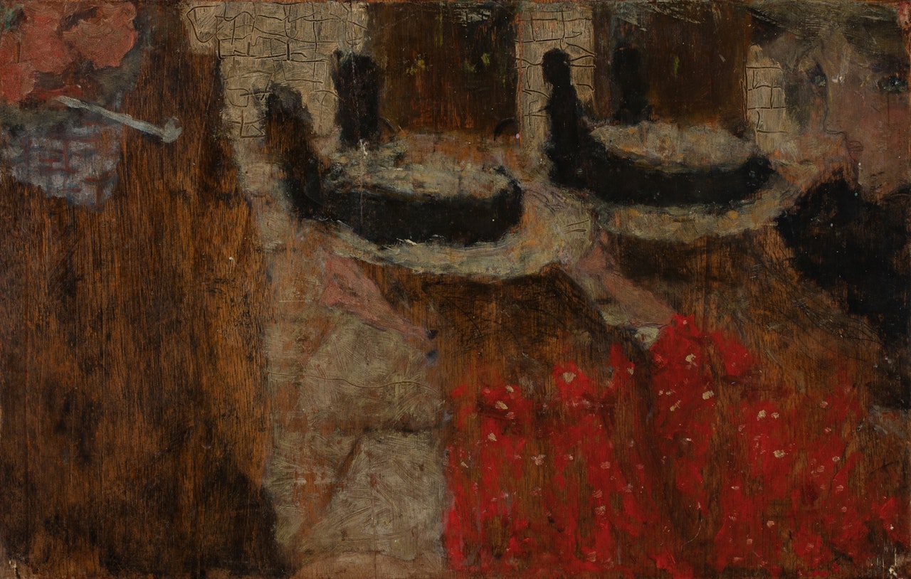 Scène de rue or Jeunes filles aux canotiers by Pierre Bonnard