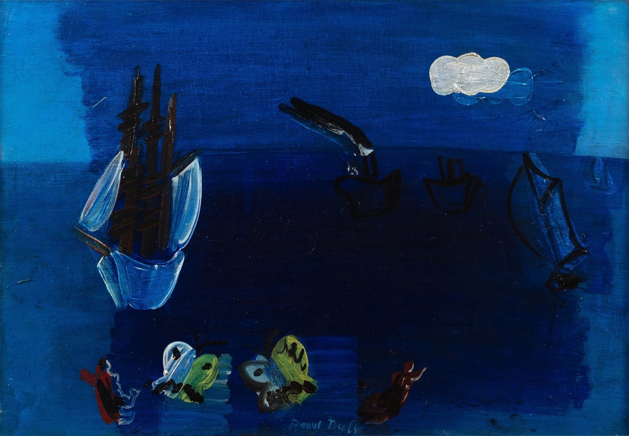 Bateaux, nageurs et papillons by Raoul Dufy