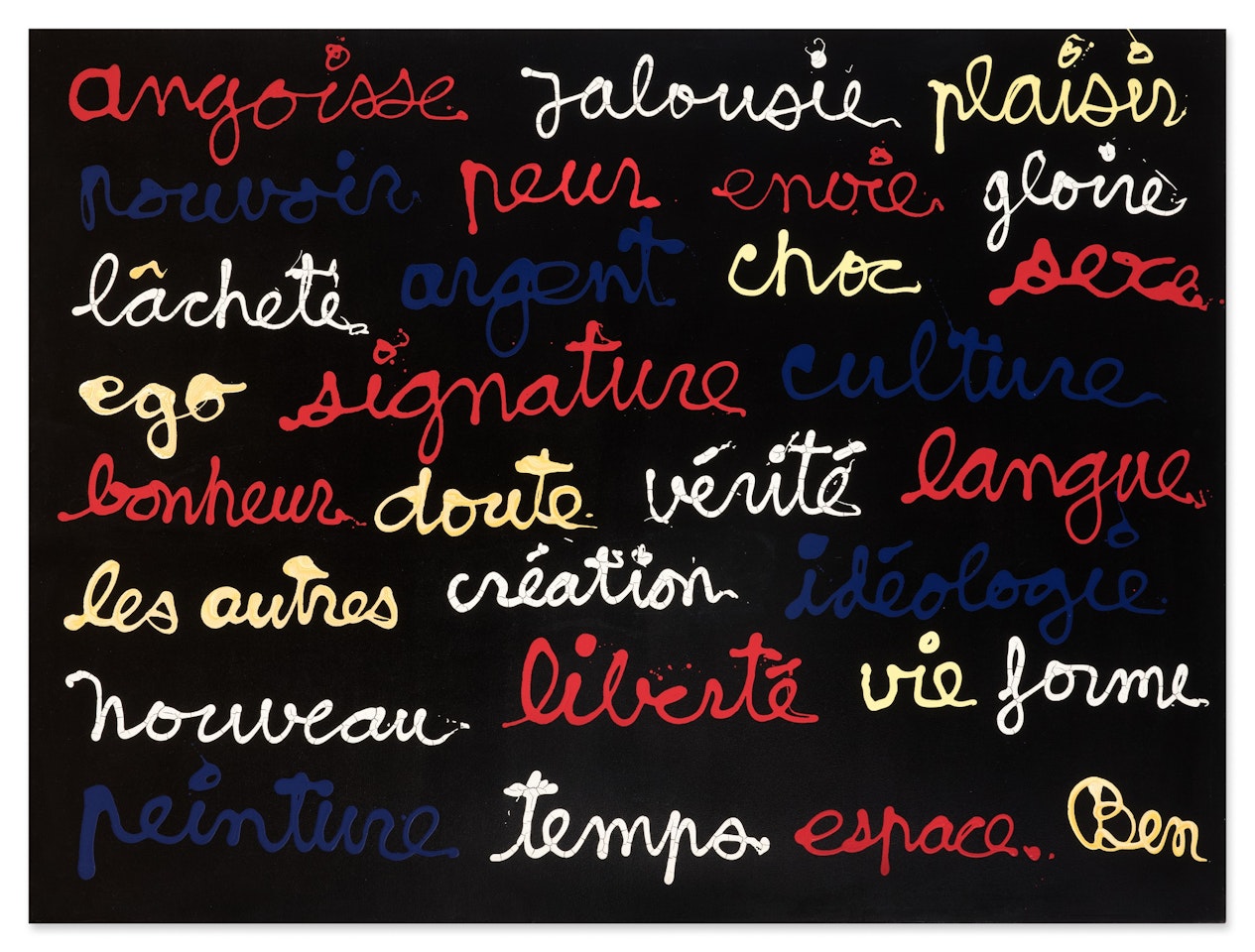 Angoisse jalousie plaisir pouvoir by Ben Vautier