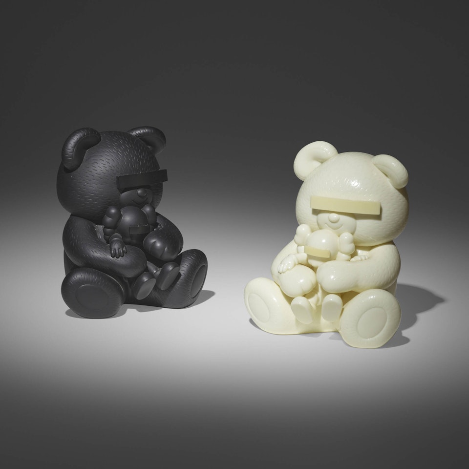 Undercover Bear (Black); Undercover Bear (White) (two works) by Kaws