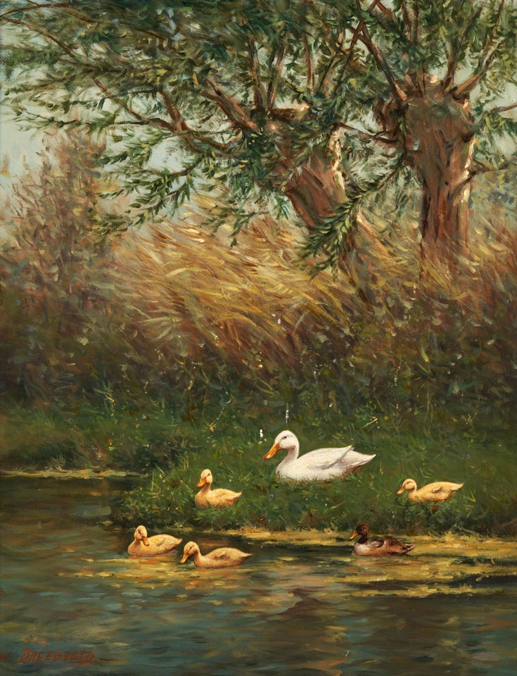 DUCKS ON THE RIVERBANK by Continental School