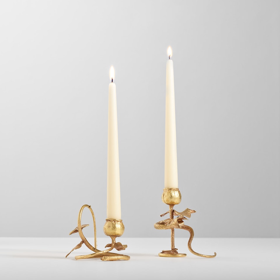 Pair of candle holders by Claude Lalanne
