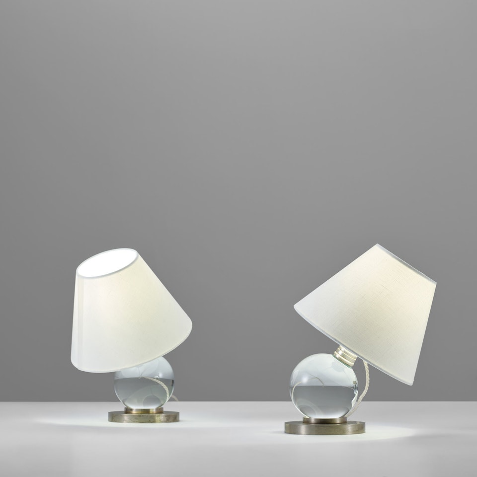 Pair of adjustable table lamps, model no. 7706 by Jacques Adnet