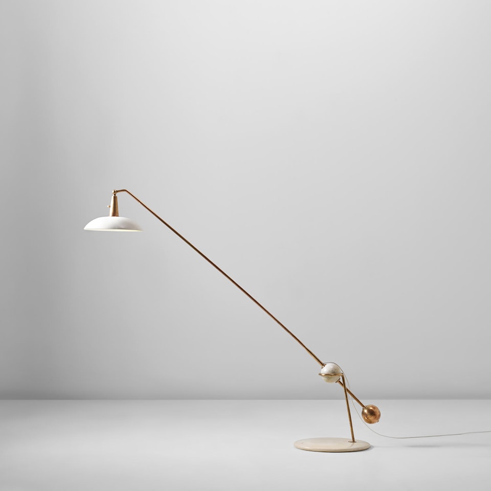 Adjustable floor lamp; variant of model no. 1036 by Gino Sarfatti