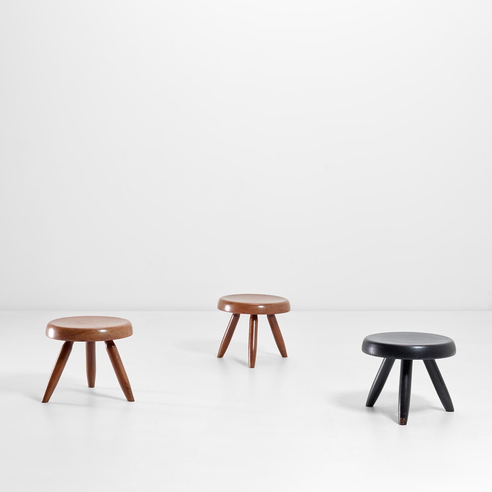 Three "Berger" stools by Charlotte Perriand