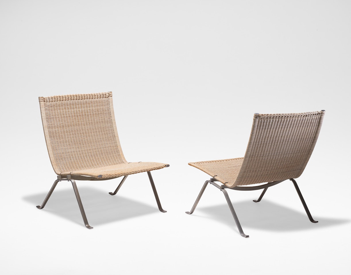 Pair of low chairs, model no. PK 22 by Poul Kjaerholm