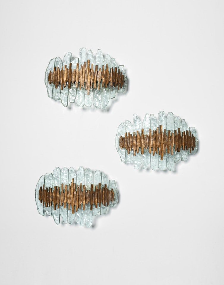 Set of three wall lights, model no. 2496 by Max Ingrand