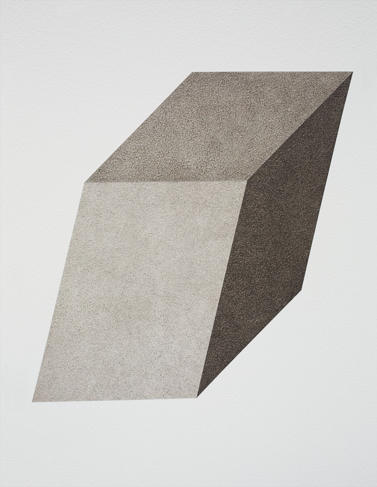 Wall Drawing #354F: Isometric figure drawn with India ink washes [Parallelogram] by Sol LeWitt