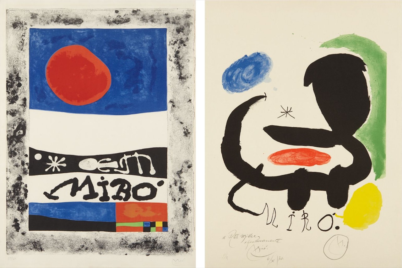 Exposition des oeuvres recents; and Poster for the exhibition "Miró": Sala Pelaires by Joan Miró