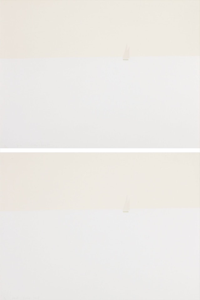 Provincetown: Late Afternoon 1 (light green); Provincetown: Late Afternoon 2 (Beige) by Alex Katz