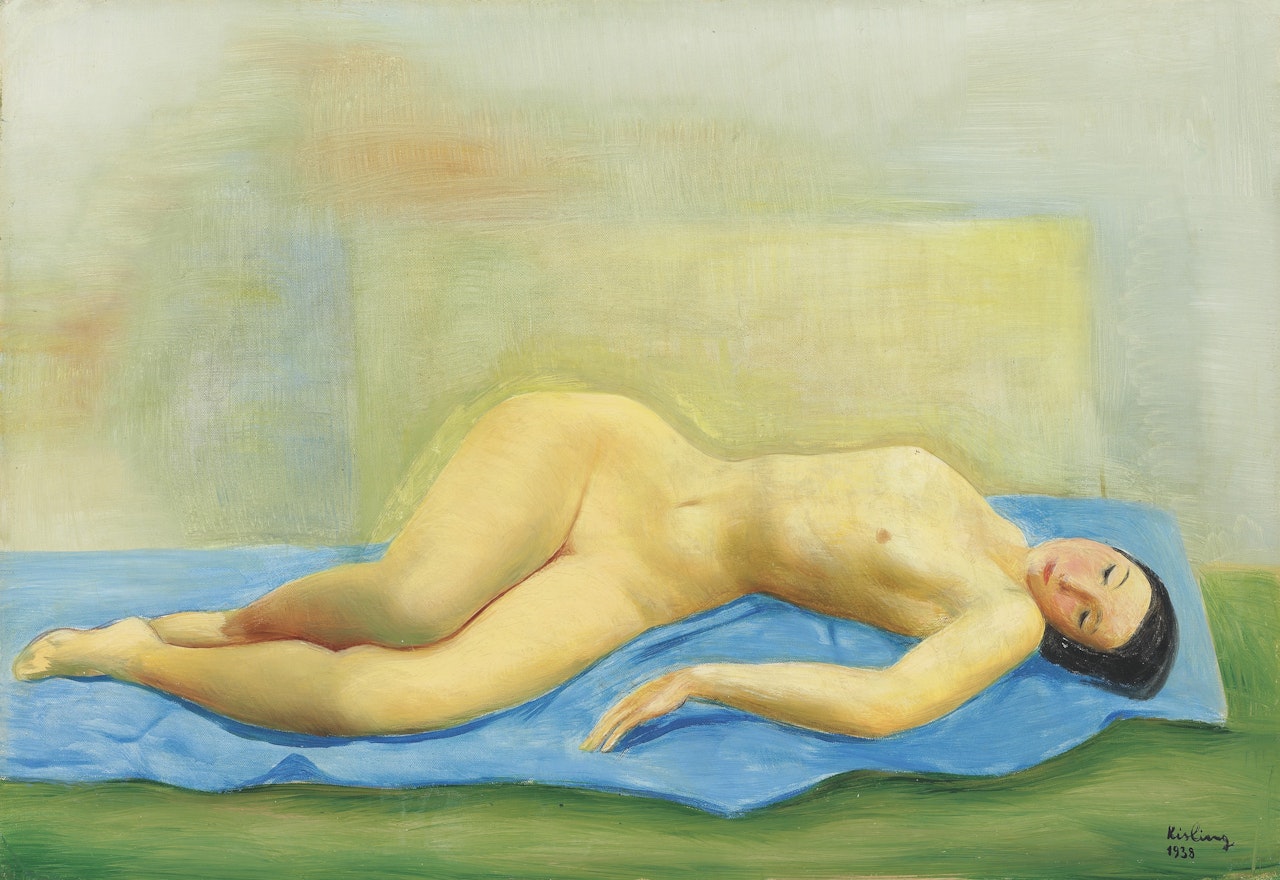 Jeune femme nue étendue by Moïse Kisling