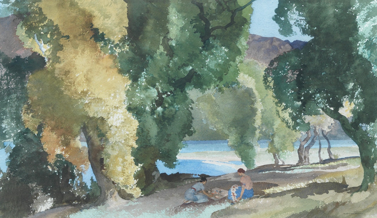 A woodland picnic by William Russell Flint