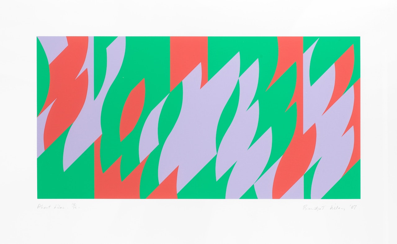 About Lilac (Tommasini & Gubay 65; Schubert 65) by Bridget Riley