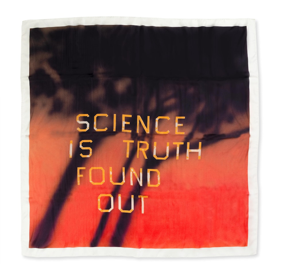 Science Is Truth Found Out (Red Scarf) by Ed Ruscha