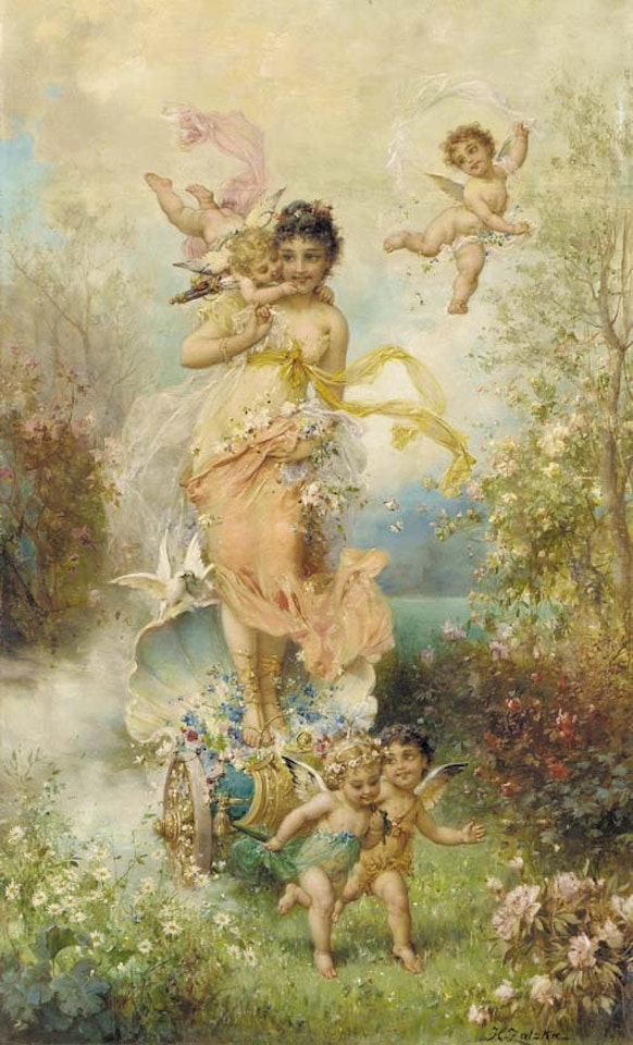 The Goddess of spring by Hans Zatzka