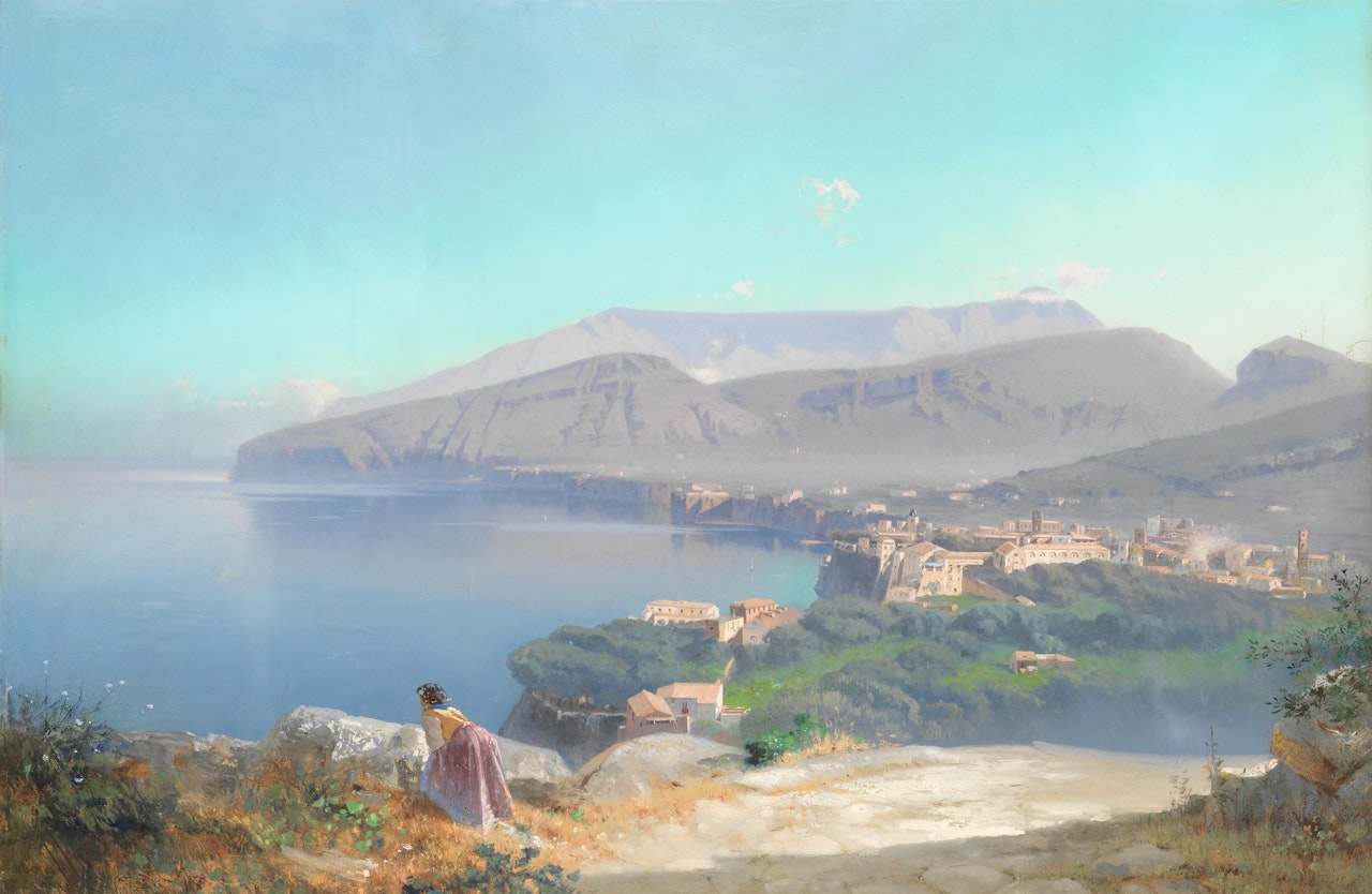 A view across the bay by Neapolitan School