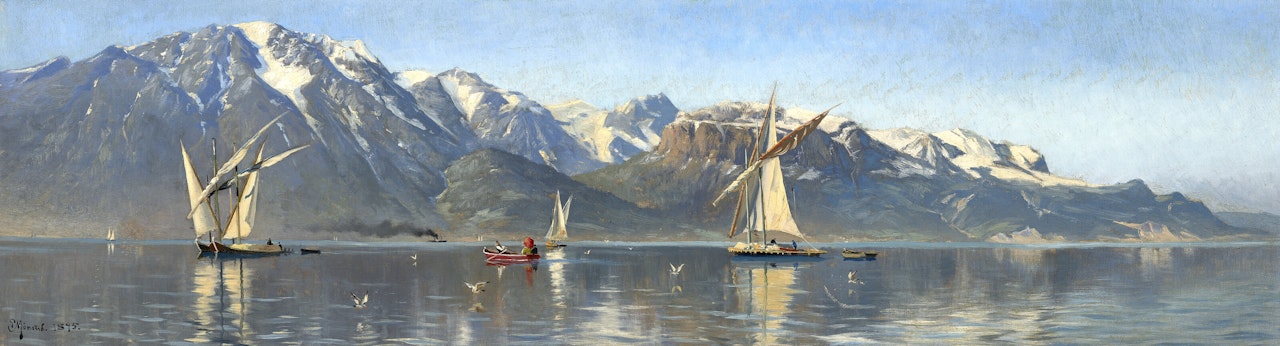 Morgen ved Genfersøen (Vevey) by Peder Mork Monsted