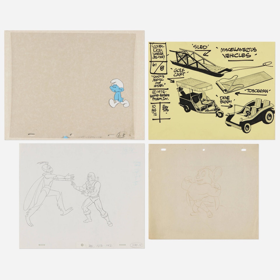 Animation Sketches (four works) by Various Artists
