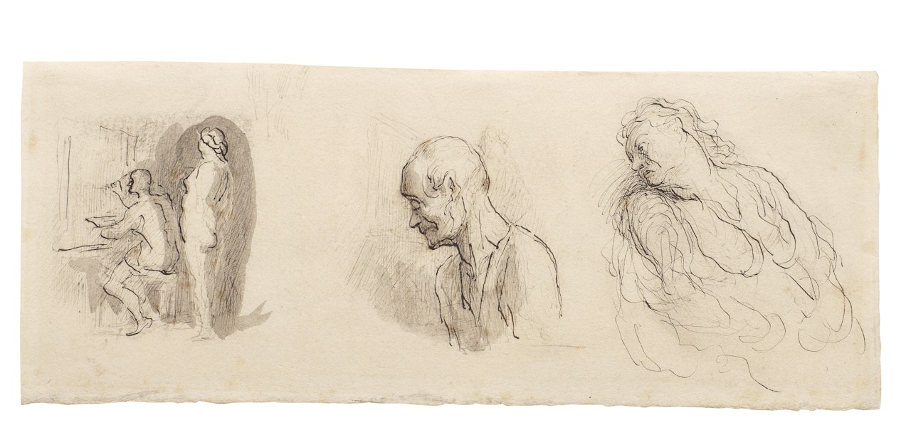 Feuille d"études by Honoré Daumier