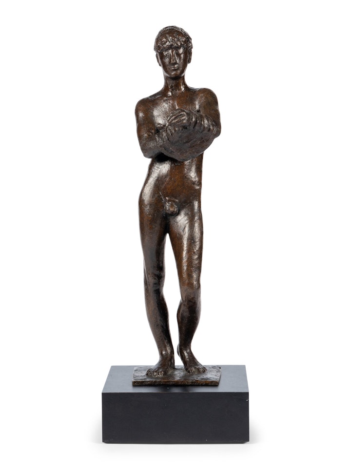 Hemdauszieher (Standing Nude Man Undressing) by Gerhard Marcks