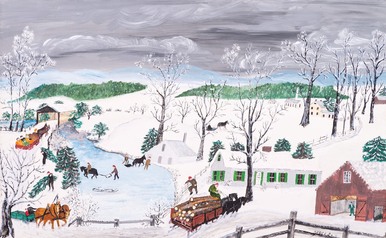 Cutting Ice by Grandma Moses