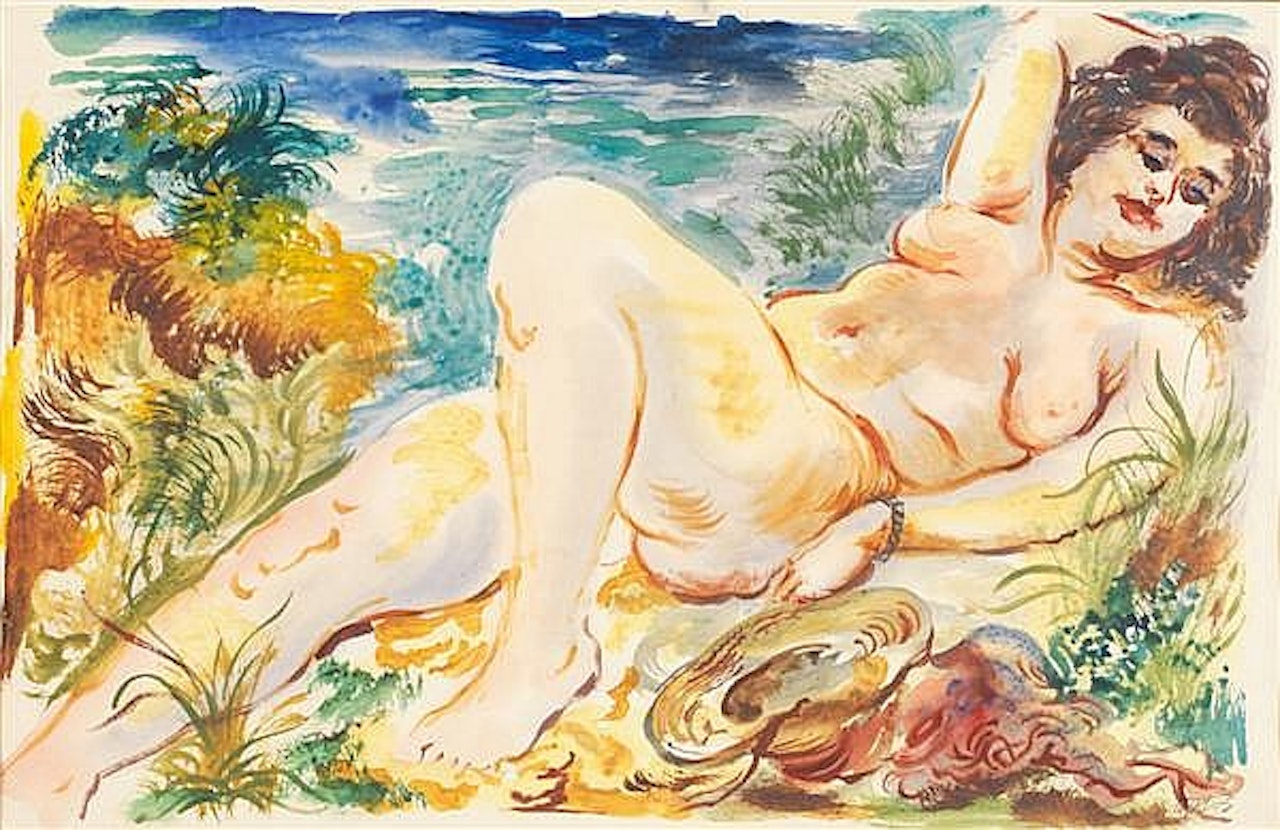 LYING NUDE by George Grosz