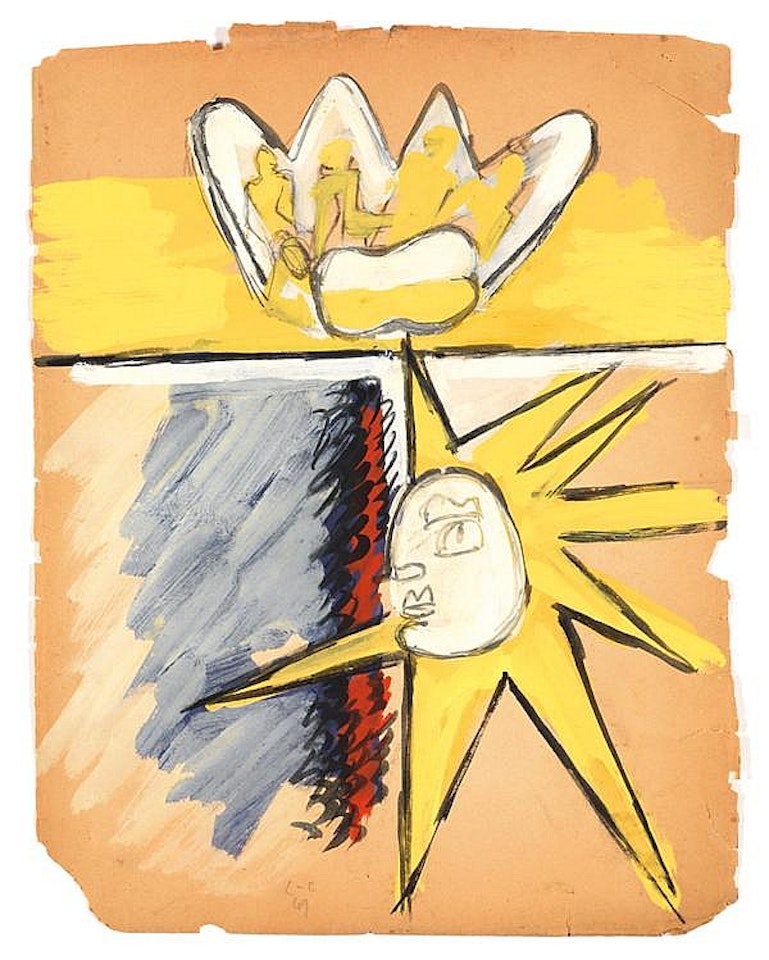 OPEN HAND WITH CHARACTERS by Le Corbusier