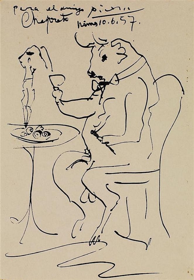 Bull seated by Pablo Picasso