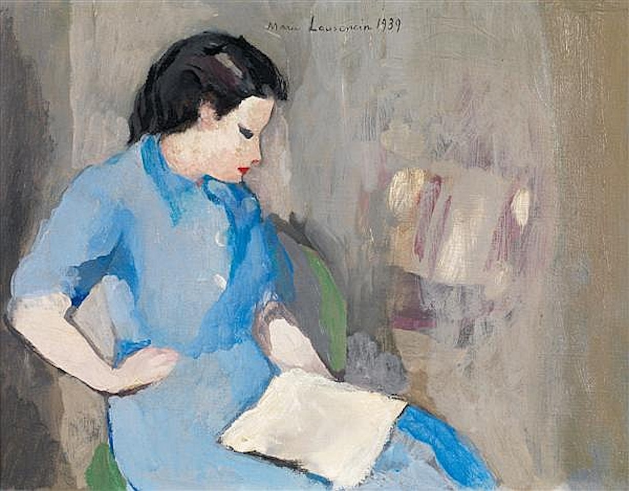 Portrait de femme à la lecture by Marie Laurencin