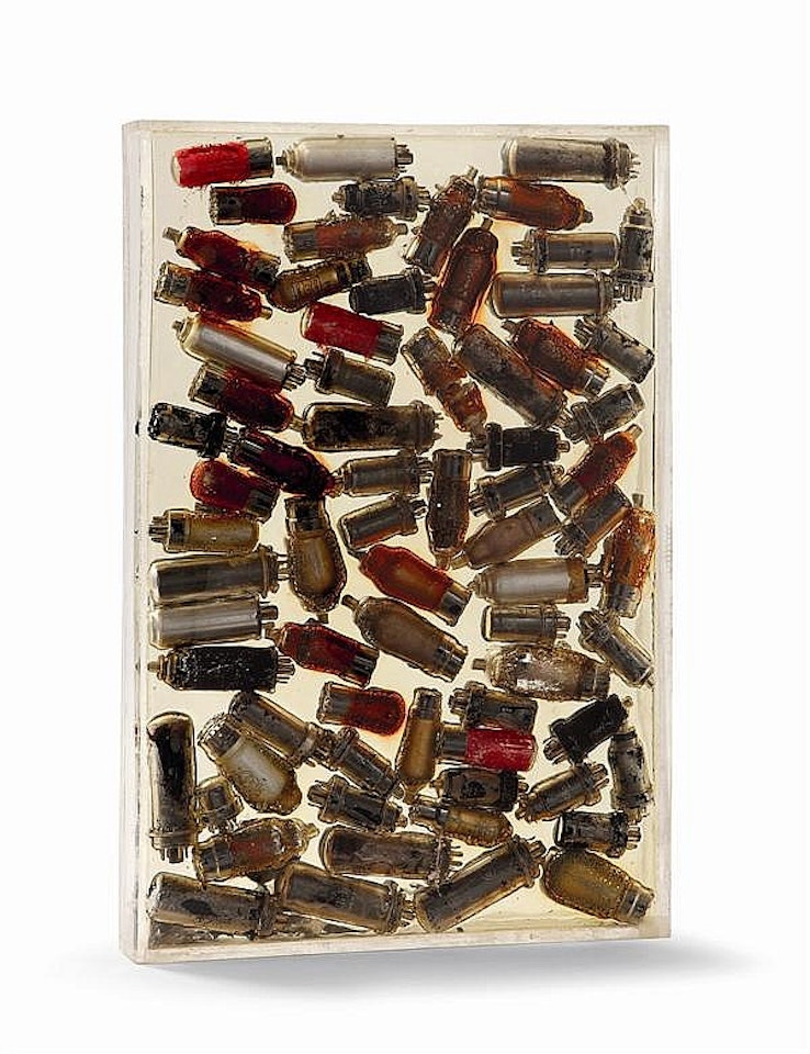ampoules argentées; ampoules argentées by Arman
