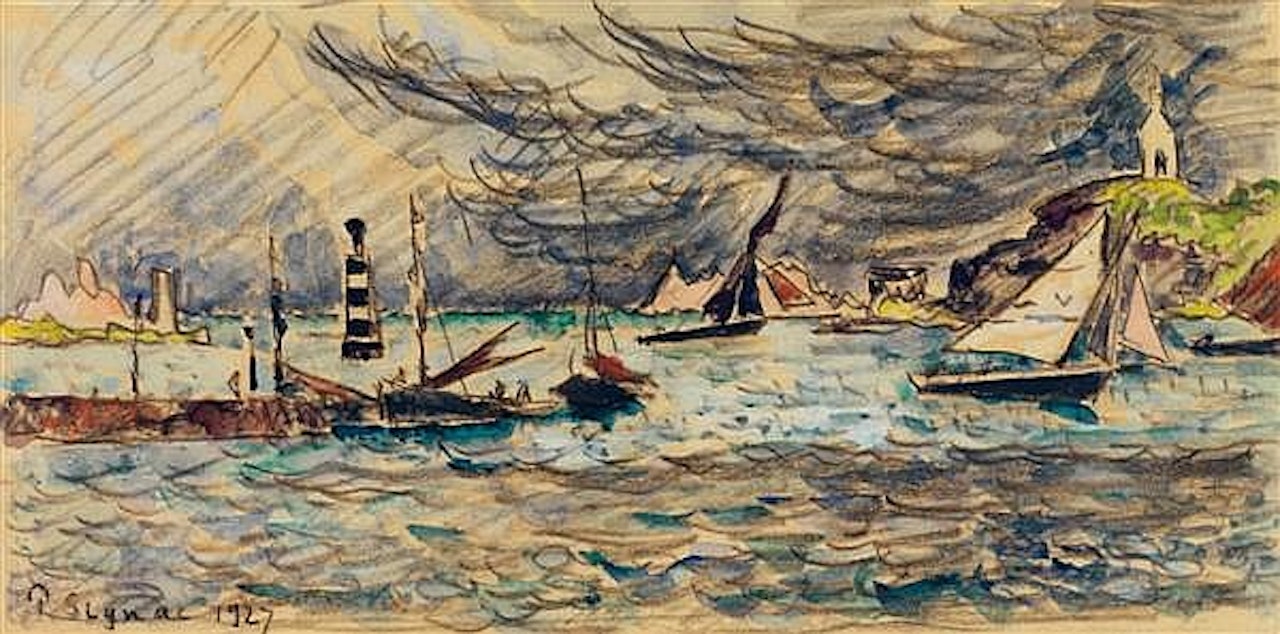 Return to the port, (Brittany) by Paul Signac