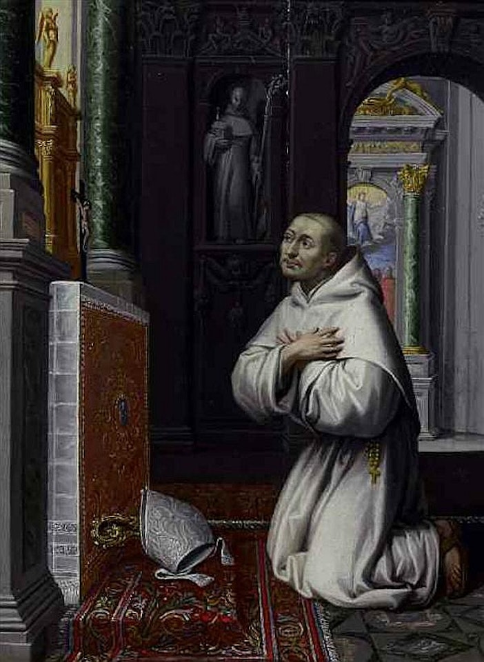 Saint Bernard in prayer by French School