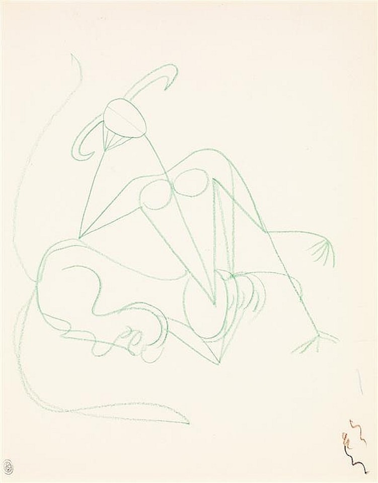 Study for the green sphinx by Jean Cocteau