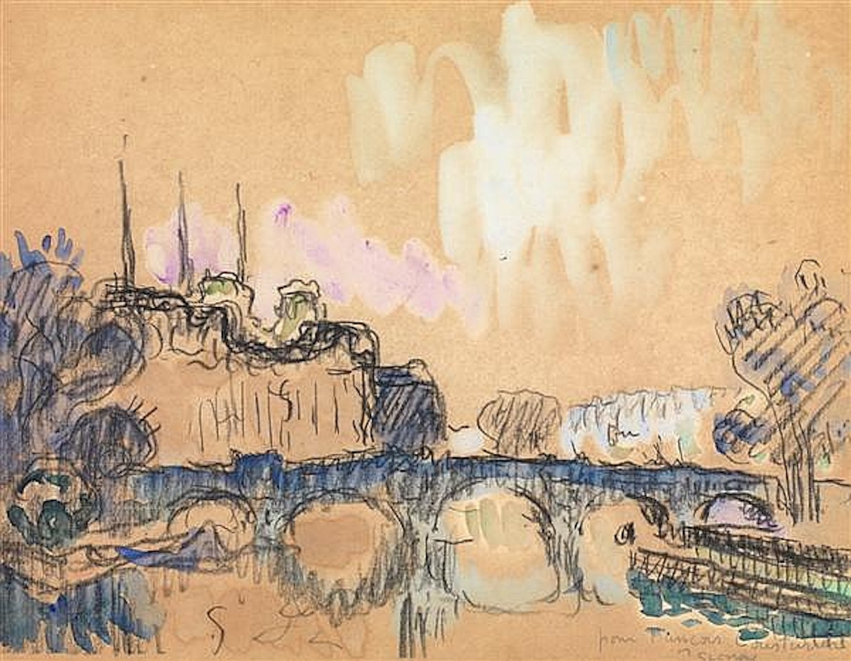 VIEW OF A BRIDGE by Paul Signac