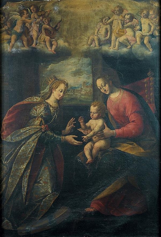 THE MYSTICAL MARRIAGE OF SAINT CATHERINE; THE MYSTIC MARRIAGE OF SAINT CATHERINE by Spanish School