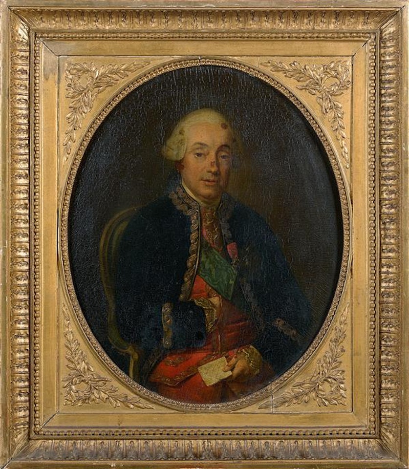  Portrait Of Esprit-françois-henri De Castellane, Marquis De Castellane Holding A Letter by French School