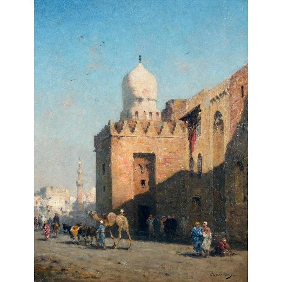 IN FRONT OF THE MOSQUE IN CAIRO IN FRONT OF THE MOSQ IN CAIRO by Narcisse Berchere
