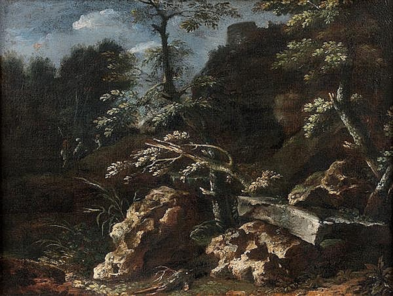 Landscape Animated With Character by Italian School