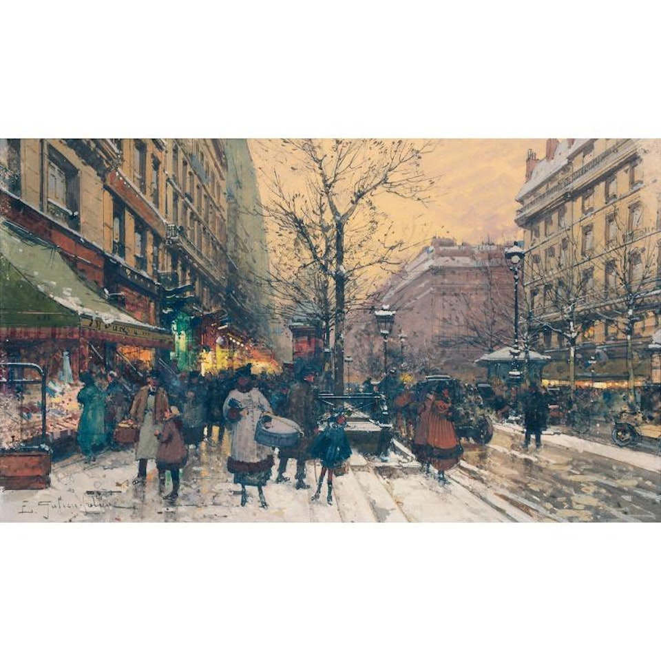 LES GRANDS BOULEVARDS SOUS LA NEIGE; LES GRANDS BOULEVARDS SOUS LA NEIGE by Eugene Galien-Laloue