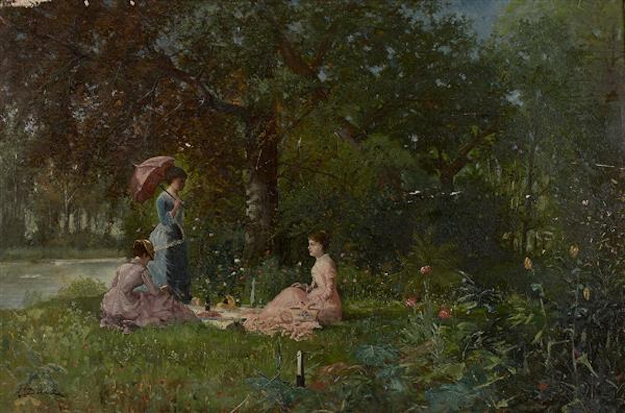 The Picnic By The Water by French School