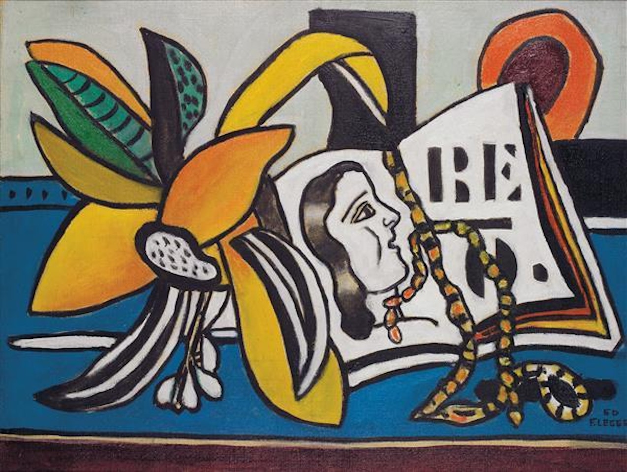 Une fleur et une figure by Fernand Leger