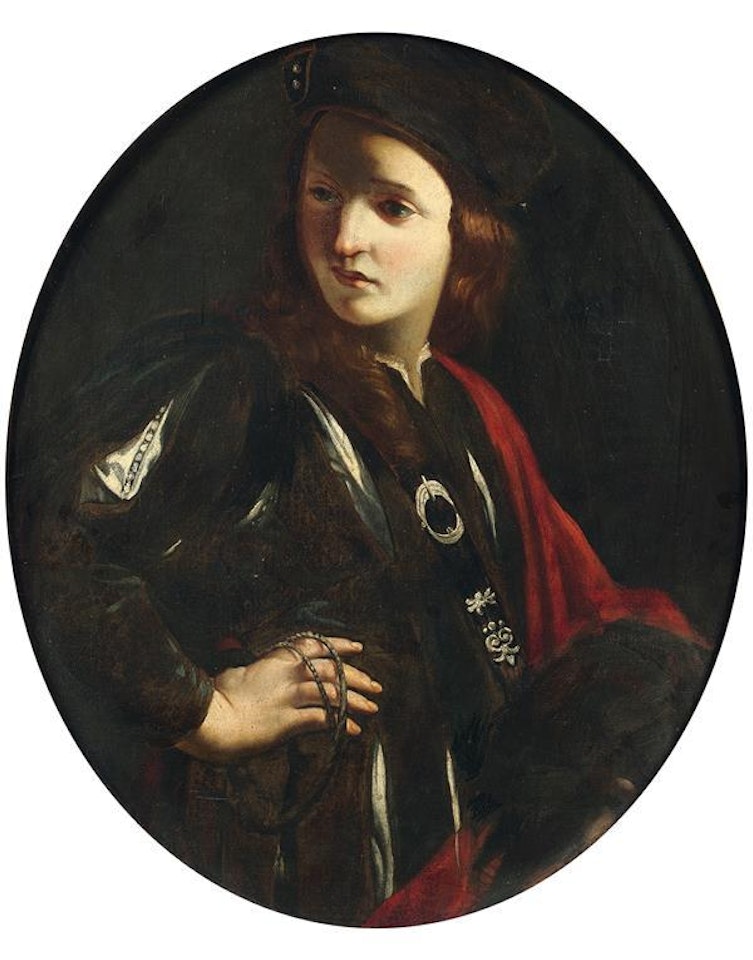 David holding the head of Goliath by Italian School