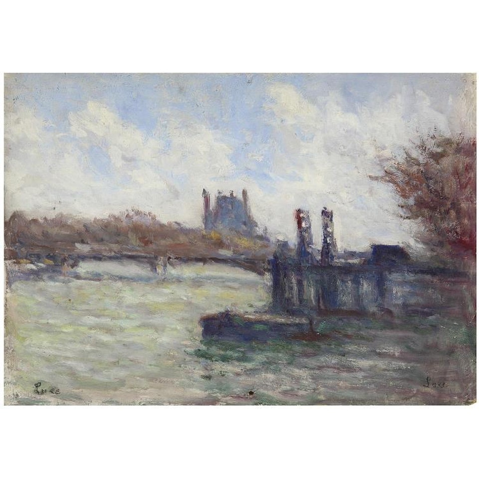 PARIS, LA SEINE PRES DU LOUVRE; PARIS, LA SEINE PRES DU LOUVRE by Maximilien Luce
