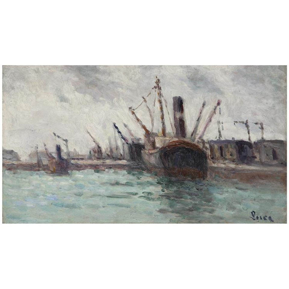 ROUEN, CARGOS DANS LE PORT; ROUEN, CARGOS DANS LE PORT by Maximilien Luce