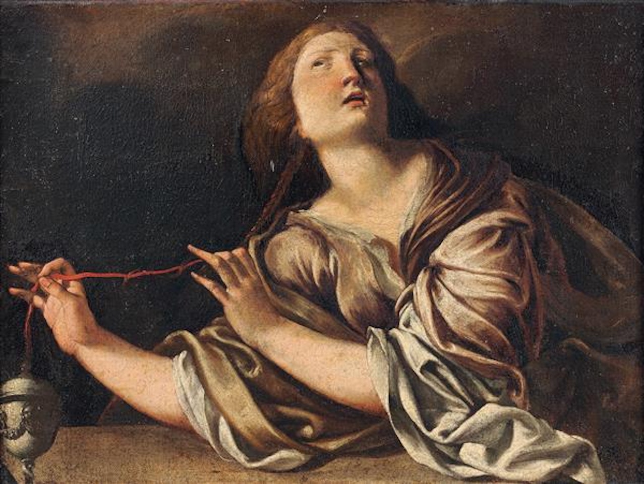 Brothers Mary Magdalene shedding her charms by French School