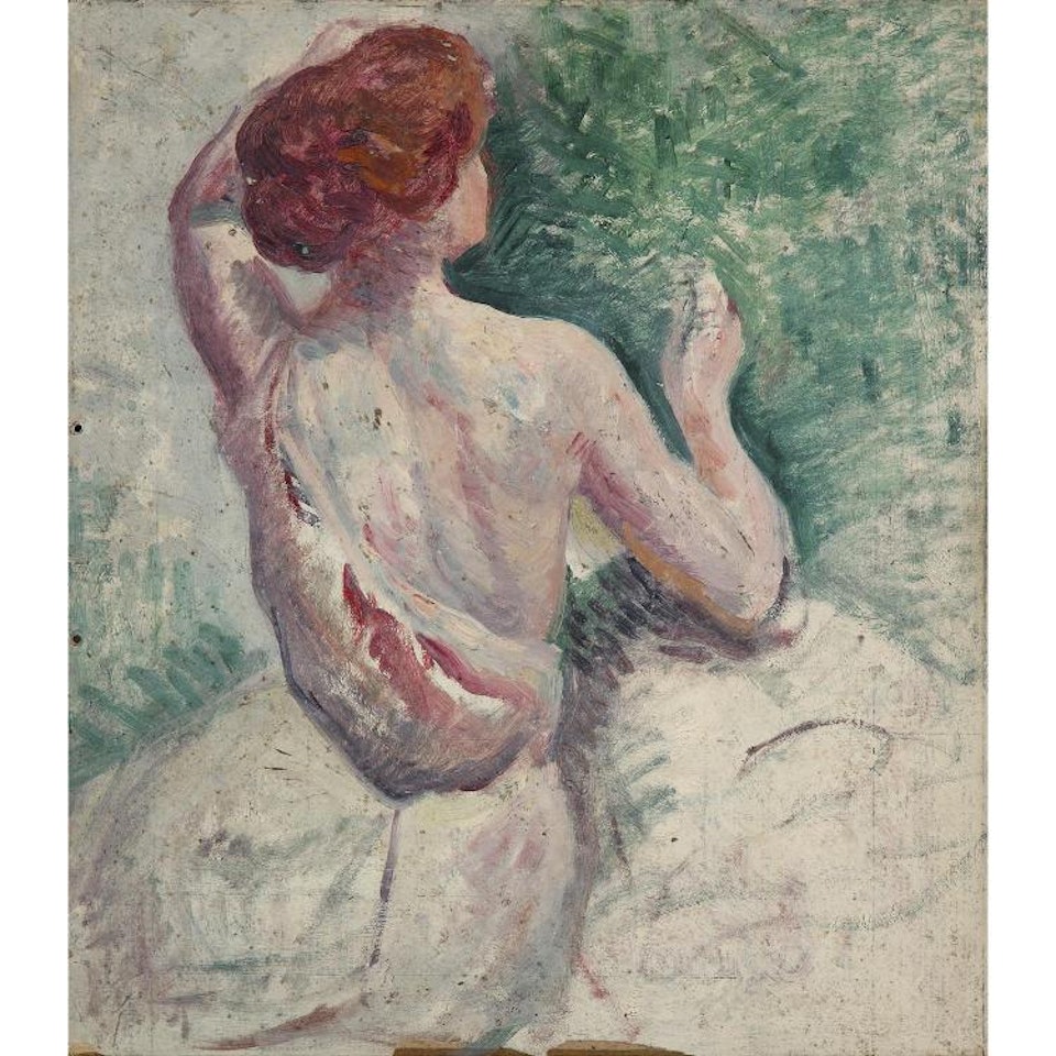 FEMME DE DOS SE COIFFANT; FEMME DE DOS SE COIFFANT by Maximilien Luce