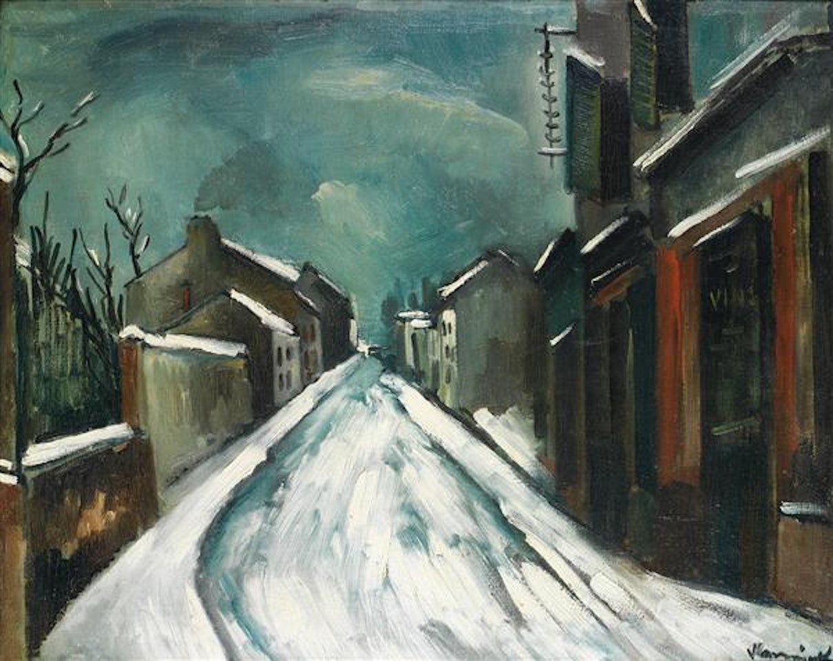 Rue enneigée Hui by Maurice de Vlaminck