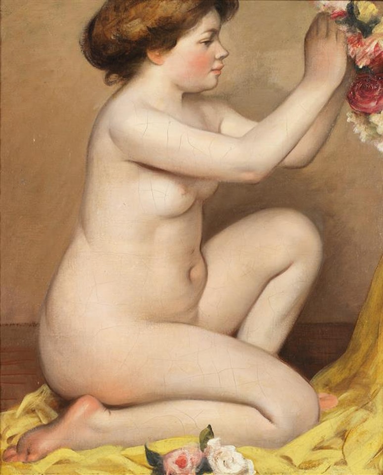 Nu au bouquet de fleurs; NU AU BOUQUET DE FLEURS by French School