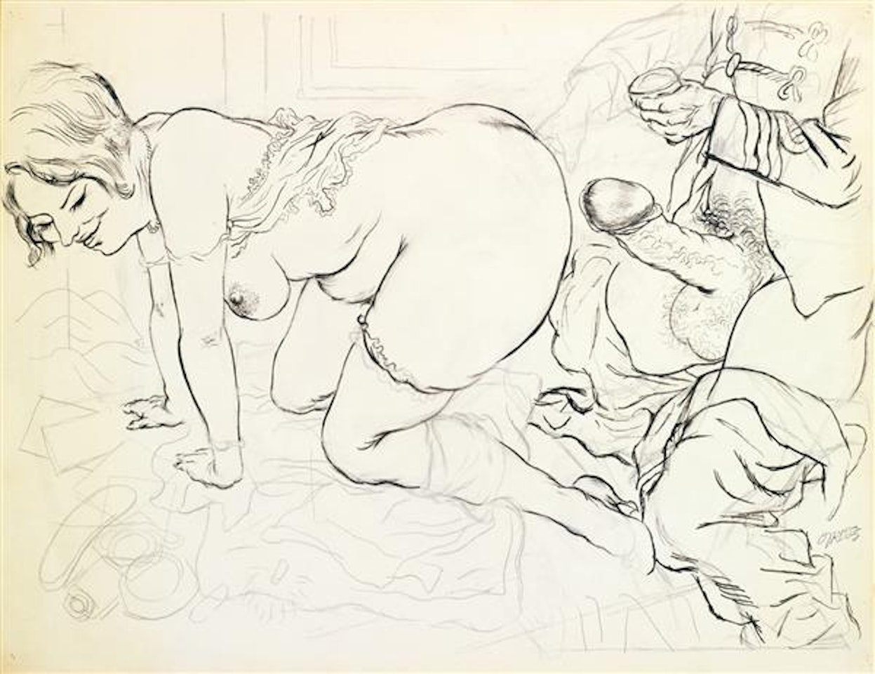 Scène érotique; Scène érotique by George Grosz