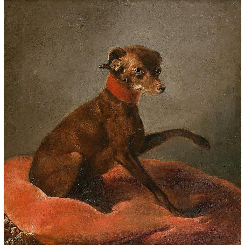 Doggy style on a cushion by French School